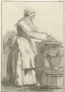 Fish cleaning woman, Hermanus Fock, 1781 - 1822