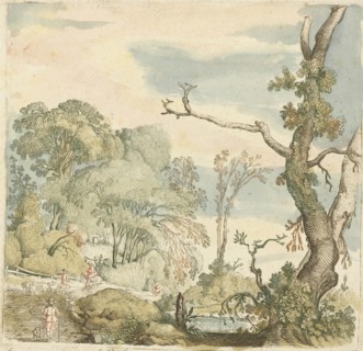 Landscape with trees, Esaias van de Velde, 1616 - before 1619