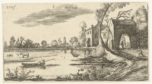 Landscape with a River and gatehouse, Esaias van de Velde, Anonymous, 1613 - 1617