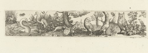 Frieze with fifteen birds, Pieter Serwouters, Hans Collaert (I), Marcus Geeraerts, c. 1607