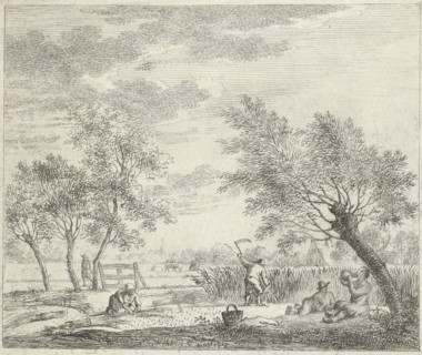 Landscape with corn harvest, Johannes Janson, 1783
