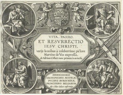 Title print Vita, et passio Resurrectio Jesu Christi, Adriaen Collaert, 1598 - 1618