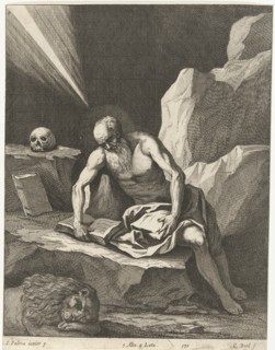 Jerome in a cave, Quirin Boel, David Teniers (II), in or after 1673 - 1700
