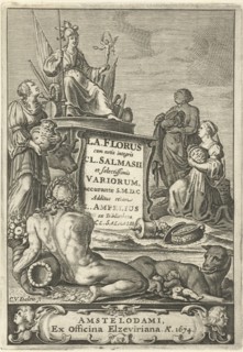 Personifications of Europe, Asia and Africa offer Rome gifts, in foreground rivergod and Romulus