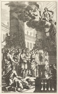 Honey moon scene with priest and audience, Abraham Bloteling, Zacharias Webber II, c. 1677