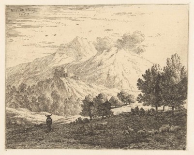 Landscape with four mountains, Karel Dujardin, 1659