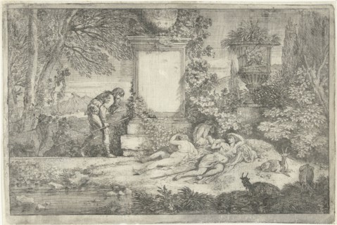 Sleeping shepherdesses, Adriaen van der Kabel, 1648 - 1705