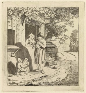 Man at the door of an inn, Marie Lambertine Coclers, 1776 - 1815