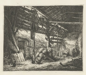 Interior of a barn, Adriaen van Ostade, 1647