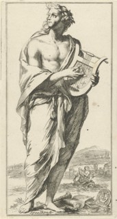 Personification of music, Arnold Houbraken, 1710 - 1719