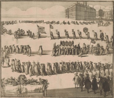 The funeral of Michael Adriaansz. de Ruyter on March 18, 1677 walk to the Dam in Amsterdam, in the