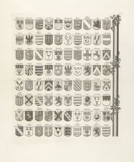 Weapon Map of ancient families of Utrecht, leaf right middle, Johannes van Hiltrop, 1769