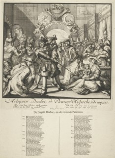 Cartoon on the interference of Louis XIV in the English throne, 1689, Gisling, after 1689
