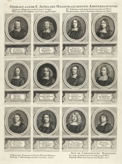 Left half with twelve portraits of a total of twenty-four ministers of Amsterdam, active between