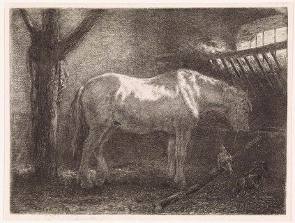 Horse in stable, Jan Vrolijk, 1860 - 1894