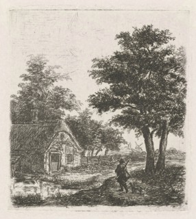 Hunter in a landscape, David van der Kellen II, 1814 - 1879