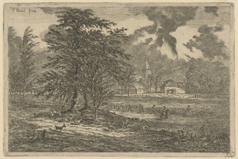 Shepherd in cornfield, Gerardus Emaus de Micault, 1861