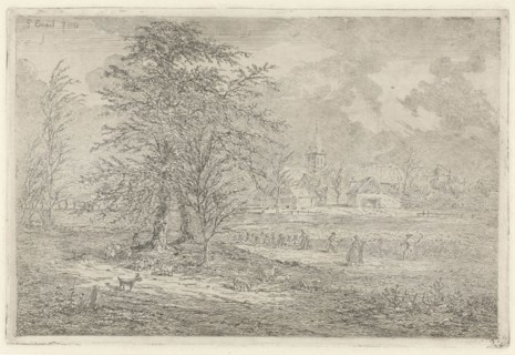 Shepherd in cornfield, Gerardus Emaus de Micault, 1861