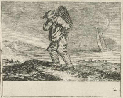 Dune landscape with a fisherman, Gillis van Scheyndel (I), Jan Porcellis, 1645