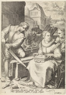 The afternoon, Jan Saenredam, Cornelius Schonaeus, Gerard Valck, 1670 - 1726