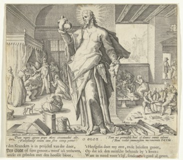 The physician as god, Claes Jansz. Visscher (II), 1587