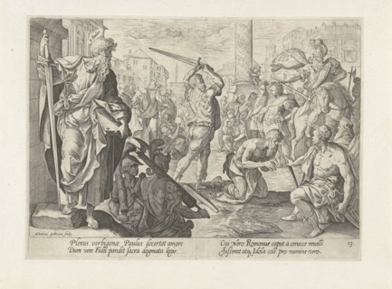The Martyrdom of St. Paul, Hendrick Goltzius, Maerten de Vos, 1577 - 1582