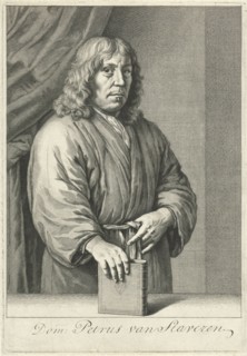 Portrait of Peter van Staveren, print maker: Johannes Willemsz. Munnickhuysen, Willem van Mieris,