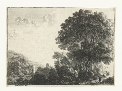 Landscape with a man and his dog, Anonymous, Ioan Huysens, 1643-1681