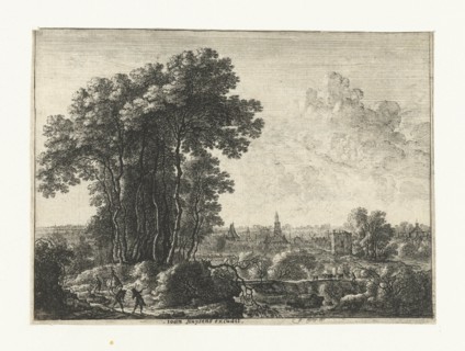 Landscape with Travellers, Gilles Neyts, print maker: Anonymous, Ioan Huysens, 1643 - 1681