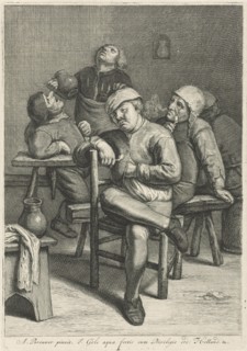 Tavern Scene with smoking farmers, Jacob Gole, Republiek der Zeven Verenigde Nederlanden, 1670 -
