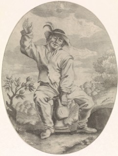 Seated farmer with a jug, Nicolaes van Lijnhoven, Andries Both, 1622 - before 1702