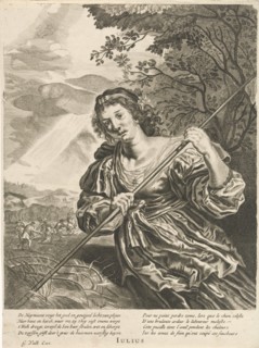 July: a woman harvesting, Anonymous, Reinier van Persijn, Joachim von Sandrart, 1670 - 1726