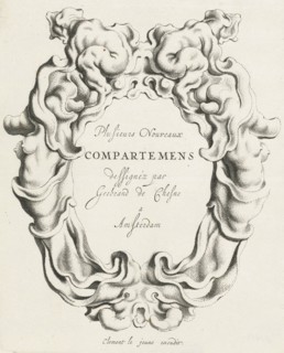 Cartouche with lobe ornament on both sides a female torso, Michiel Mosijn, Clement de Jonghe, 1640