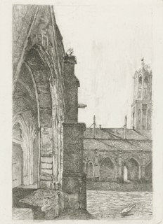Part of a monastery at Utrecht Cathedral, Josef Hoevenaar, 1850 - 1926