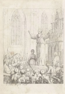 Appointment of Bernulfus bishop of Utrecht, print maker: Jacobus van Dijck, 1853