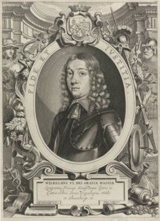 Portrait of William VI, Landgrave of Hesse-Kassel, in an allegorical frame, Mercury and attributes