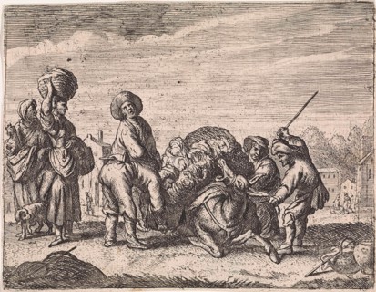 The braying donkey, Cornelis de Wael, 1630 - 1648