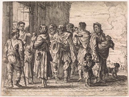 Beggars for a monastery, Cornelis de Wael, 1630 - 1648