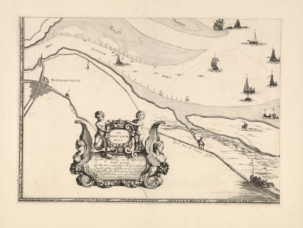 Map of Maassluis and the banks of the Meuse, The Netherlands, print maker: Joost van Geel