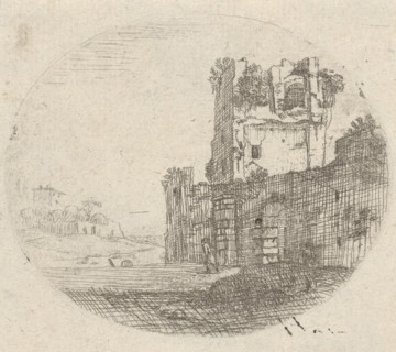 Ruin in a landscape, Jan van Nickelen, 1665 - 1721