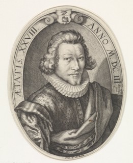 Portrait of Jan Centen Coster, the son of Vincent Jacobsz. Coster, at the age of 28, Bust right in