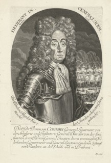 Portrait of Baron Menno van Coehoorn, Cornelis Apeus, 1665 - 1688