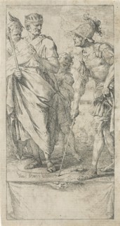 Popilius Laenas draws a circle, Jan Miel, 1633 - 1664