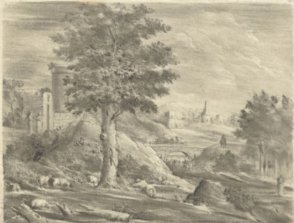 Landscape with Shepherd and Sheep, Jurriaan Cootwijck, 1724 - 1798