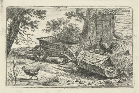 Two wheelbarrows, Hermanus Fock, 1781 - 1822