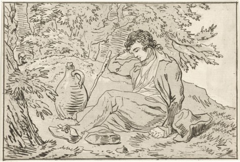 Sleeping man, Hermanus Fock, 1781 - 1822
