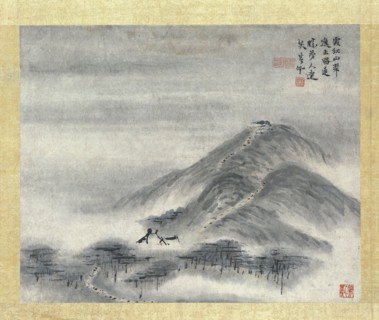 Painting,  art of Chinese finger painting, landscape China, Gao Qipei, 1700 - 1750