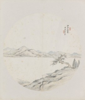 Album page, chinese painting. landscape in China,  Hui Nian, 1850 - 1900
