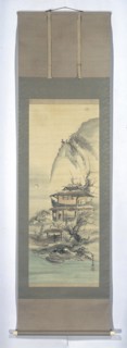 A man looks out the window at the moon, Kishi Ganku, 1800 - 1825, scroll painting China