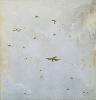 Dolls-house Ceiling-Painting of a Cloudy Sky with Birds, attributed to Nicolaes Piemont, c. 1690 -